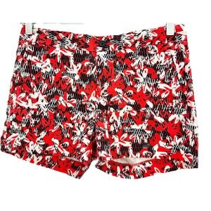 Banana Republic Hampton Preppy Tailored Fit Red Floral Cotton Stretch Shorts SZ4